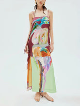 Exquisite Art Graffiti Charming Side Lace-up Midi Dress InsStreet